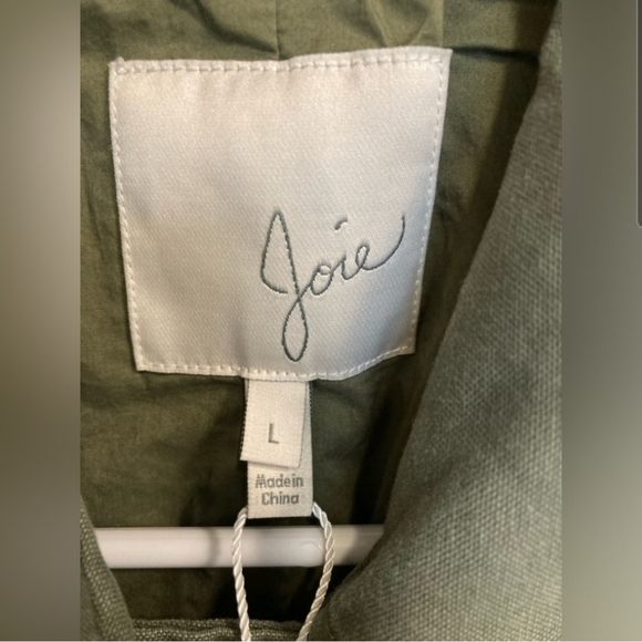 NWOT Joie olive green military jacket size L - Picture 8 of 9
